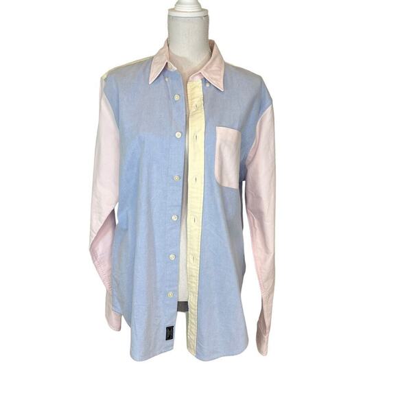 Abercrombie & Fitch Top Long Sleeve Colorblock Shirt Size L - Picture 3 of 7